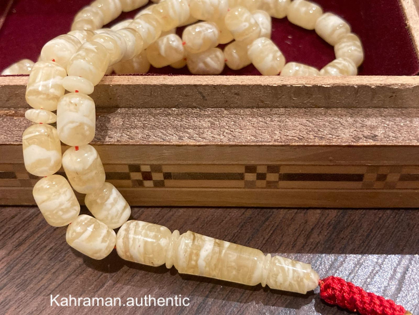 Certified one stone striped tiger amber rosary from Kaliningrad