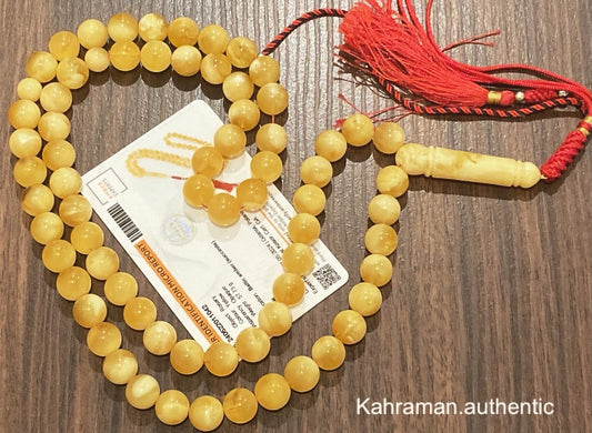 Certified honey colored Baltic amber rosary