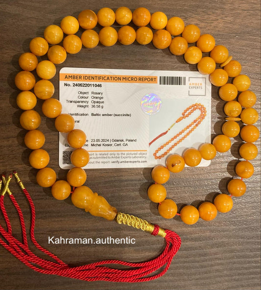 Certified natural Poland vintage amber rosary