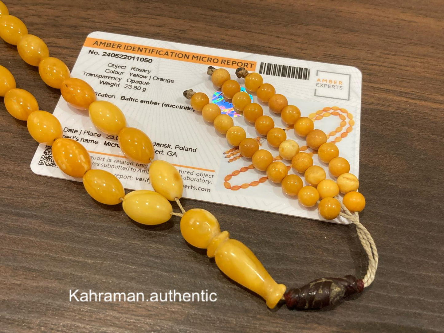 Certified rare antique German amber rosary