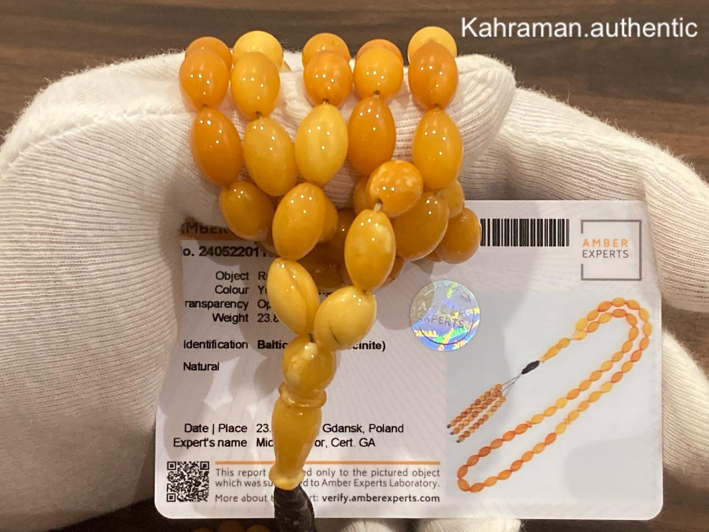 Certified rare antique German amber rosary