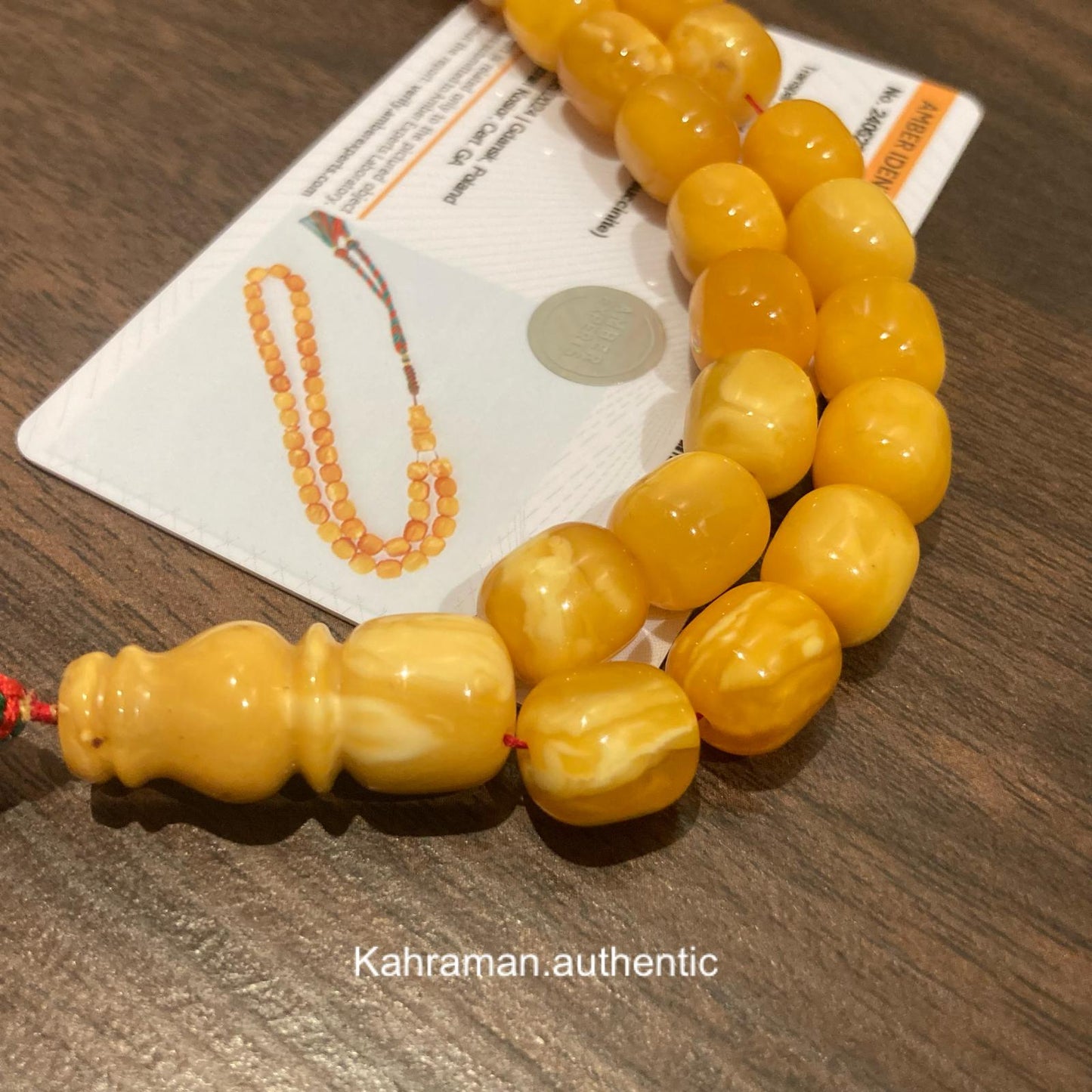 Certified Vintage Poland amber rosary