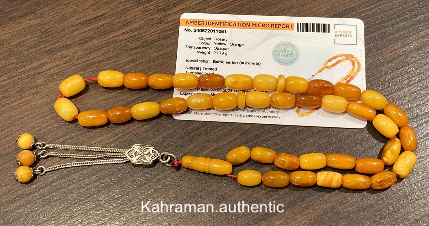 Certified antique German amber rosary